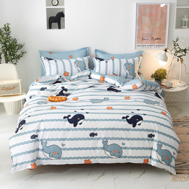 Kitty Duvet Cover Pillow Case Bed Sheet