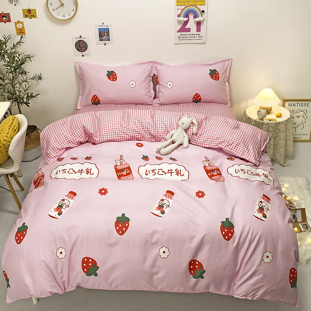 Kitty Duvet Cover Pillow Case Bed Sheet