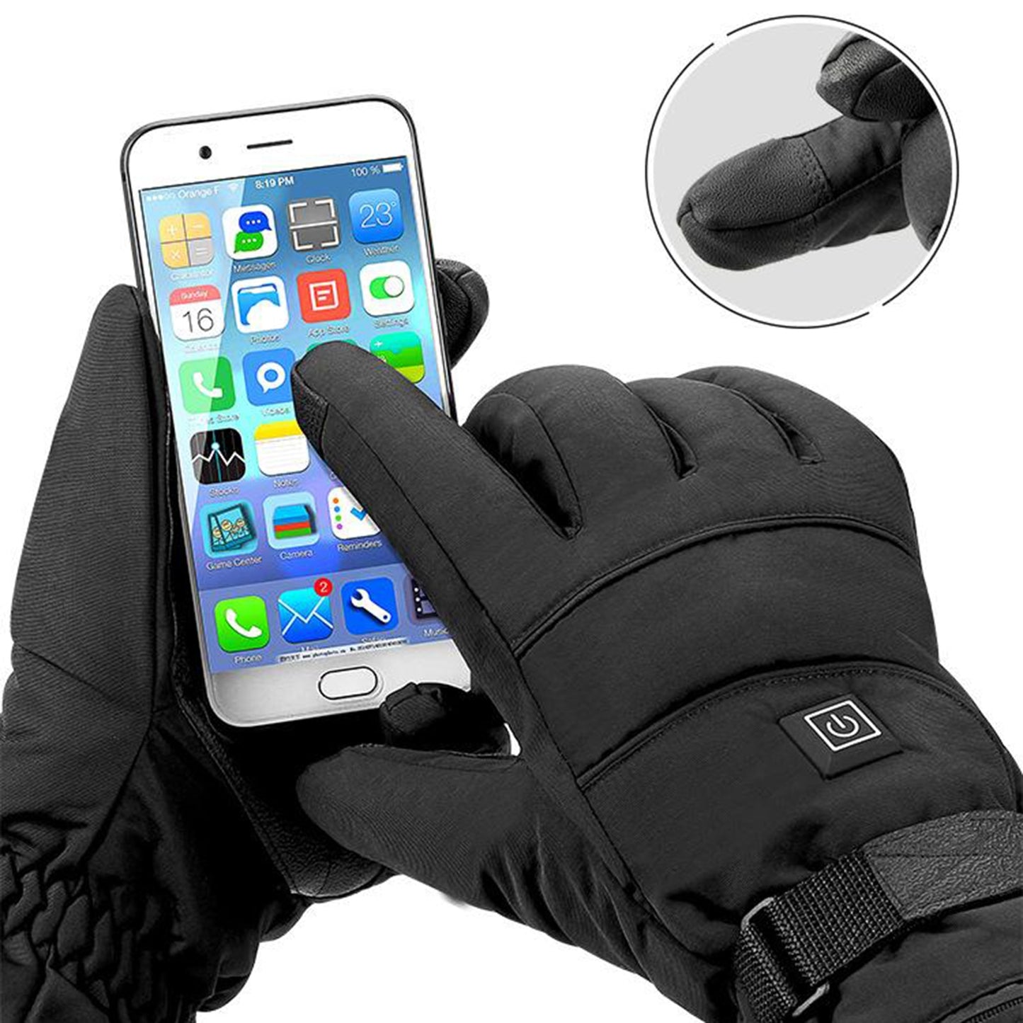 2x Winter Gloves Electric Motorcycle Heated Gloves Thermal Gloves Touch Screen