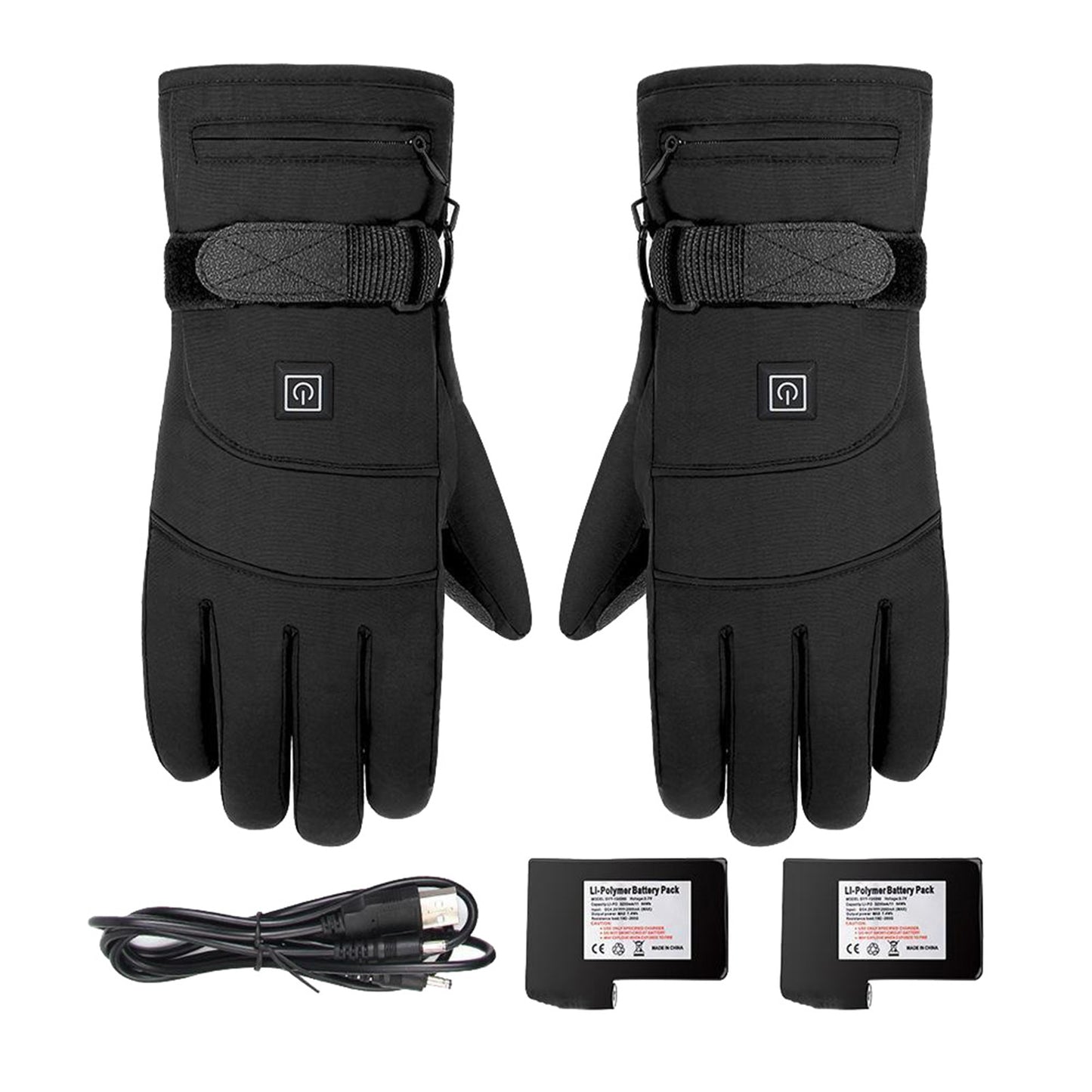 2x Winter Gloves Electric Motorcycle Heated Gloves Thermal Gloves Touch Screen