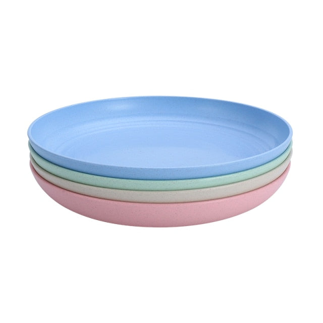 4Pcs Eco-Friendly Biodegradable Unbreakable Dinner Plates Set