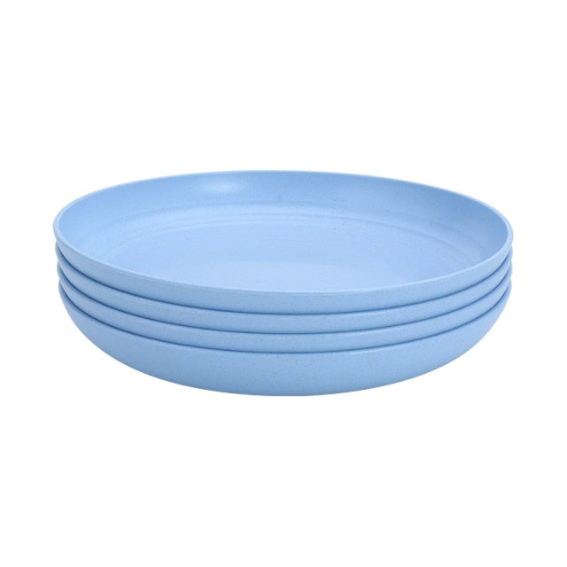 4Pcs Eco-Friendly Biodegradable Unbreakable Dinner Plates Set