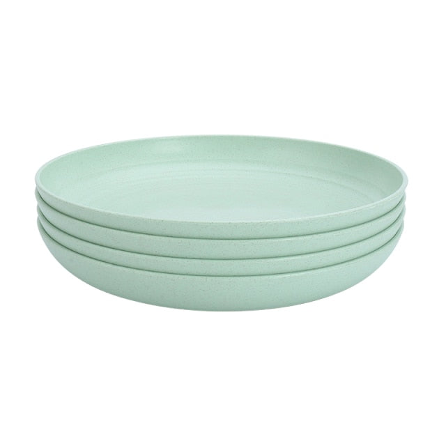 4Pcs Eco-Friendly Biodegradable Unbreakable Dinner Plates Set