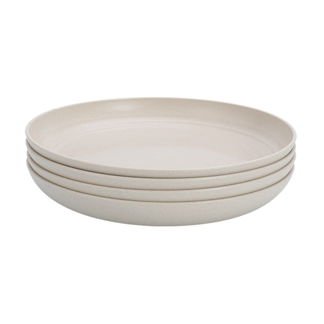 4Pcs Eco-Friendly Biodegradable Unbreakable Dinner Plates Set