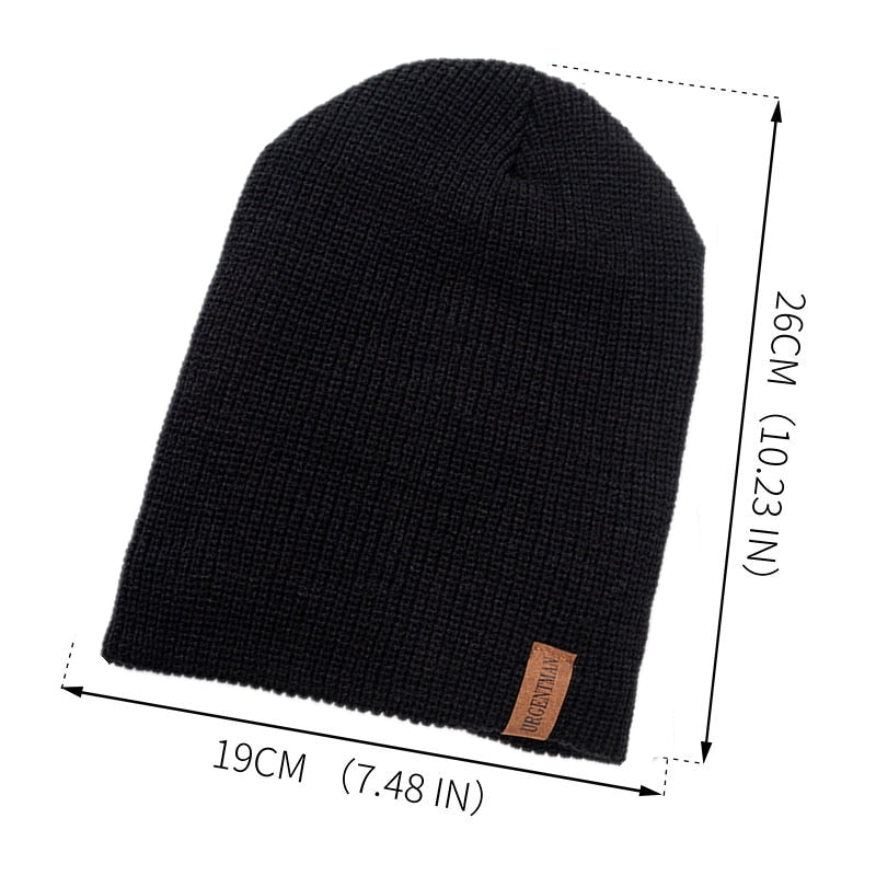 Unisex Letter Beanie Hat Leisure Add Fur Lined Winter Hats For Men Women