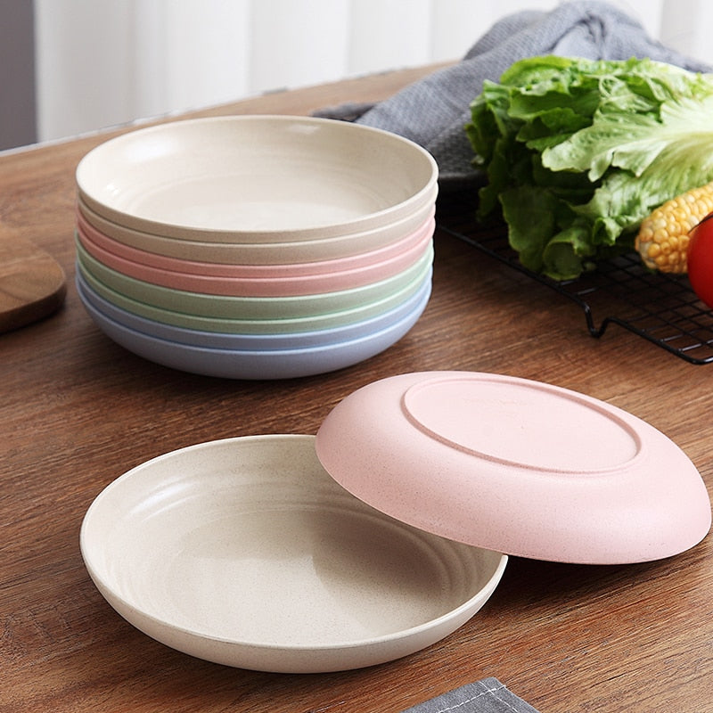 4Pcs Eco-Friendly Biodegradable Unbreakable Dinner Plates Set