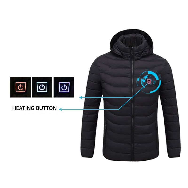 Men Camouflage Heated Winter Warm Jackets USB Heating Padded Jackets