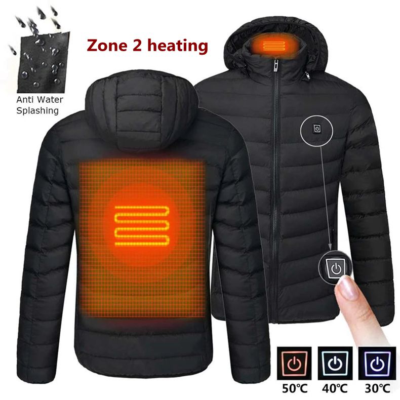 Men Camouflage Heated Winter Warm Jackets USB Heating Padded Jackets