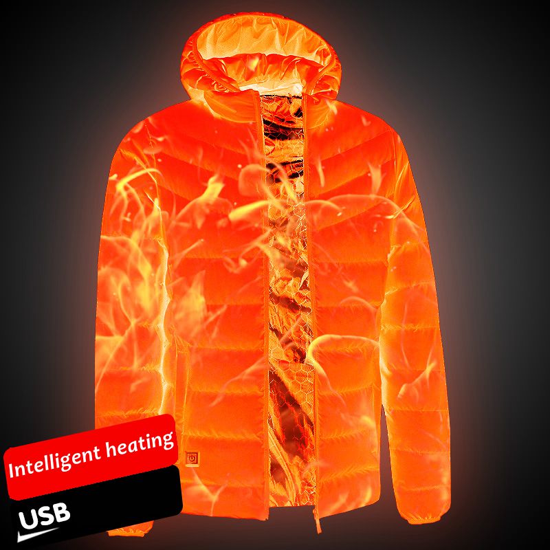 Men Camouflage Heated Winter Warm Jackets USB Heating Padded Jackets