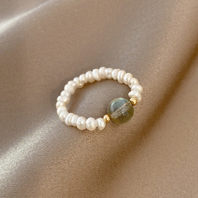 Adjustable Pearl Beads Ring