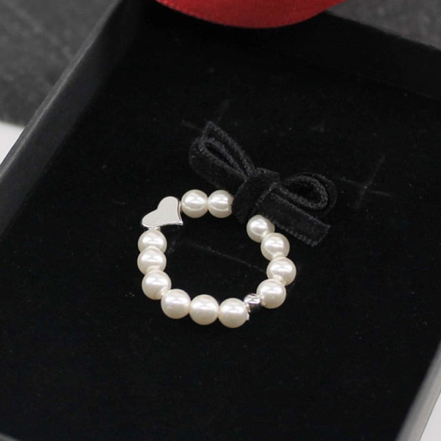 Adjustable Pearl Beads Ring