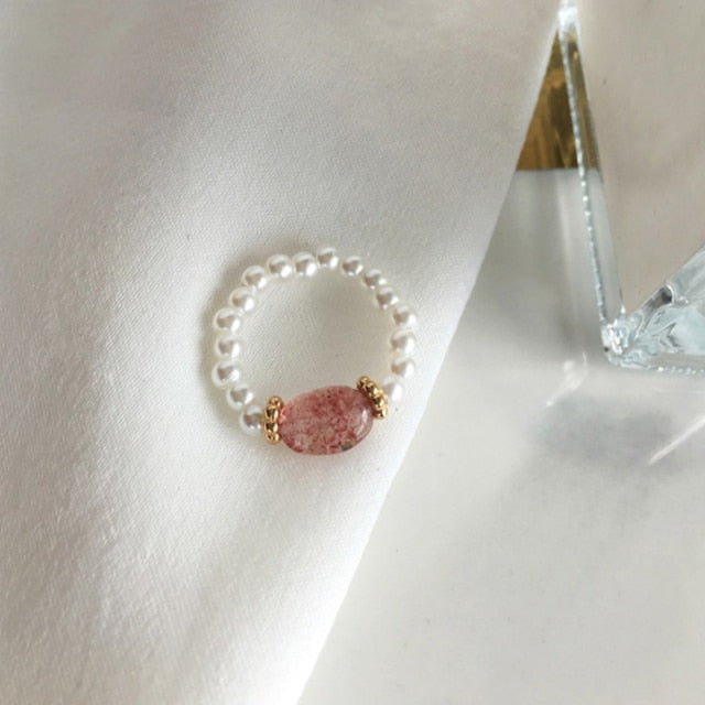 Adjustable Pearl Beads Ring