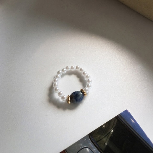 Adjustable Pearl Beads Ring