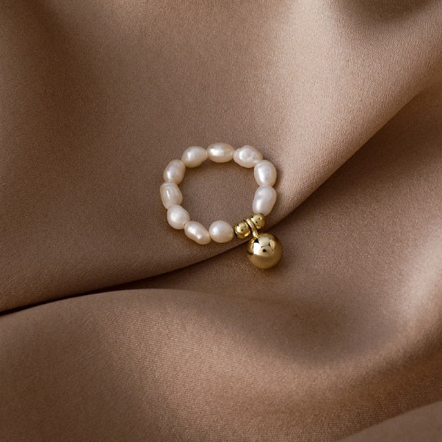 Adjustable Pearl Beads Ring