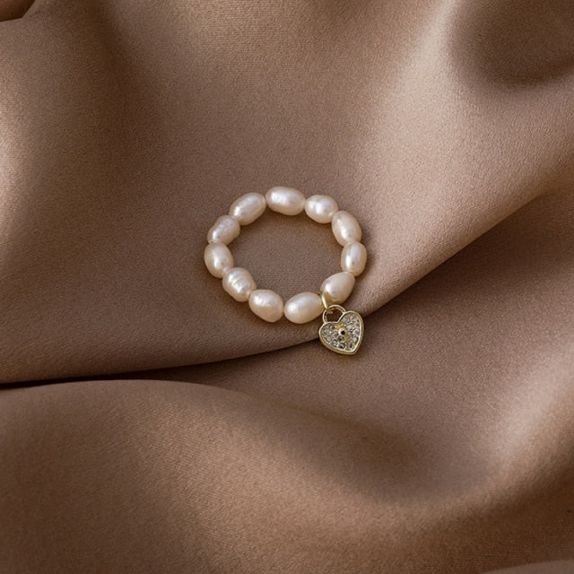 Adjustable Pearl Beads Ring