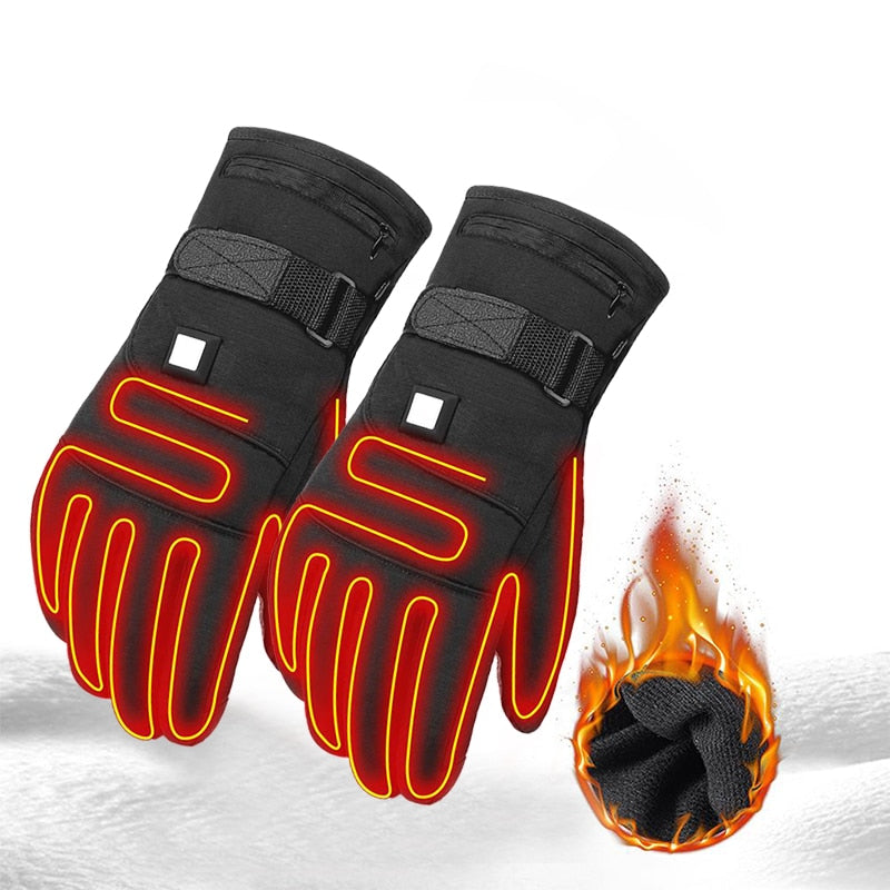 2x Winter Gloves Electric Motorcycle Heated Gloves Thermal Gloves Touch Screen