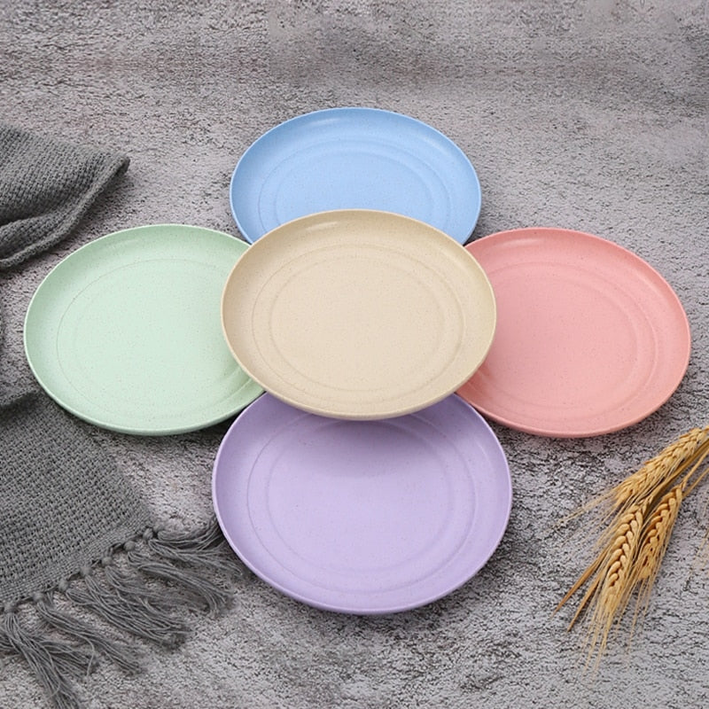 4Pcs Eco-Friendly Biodegradable Unbreakable Dinner Plates Set