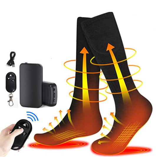 3.7V Unisex Remote Control Electric Heated Socks Boot Feet Warmer