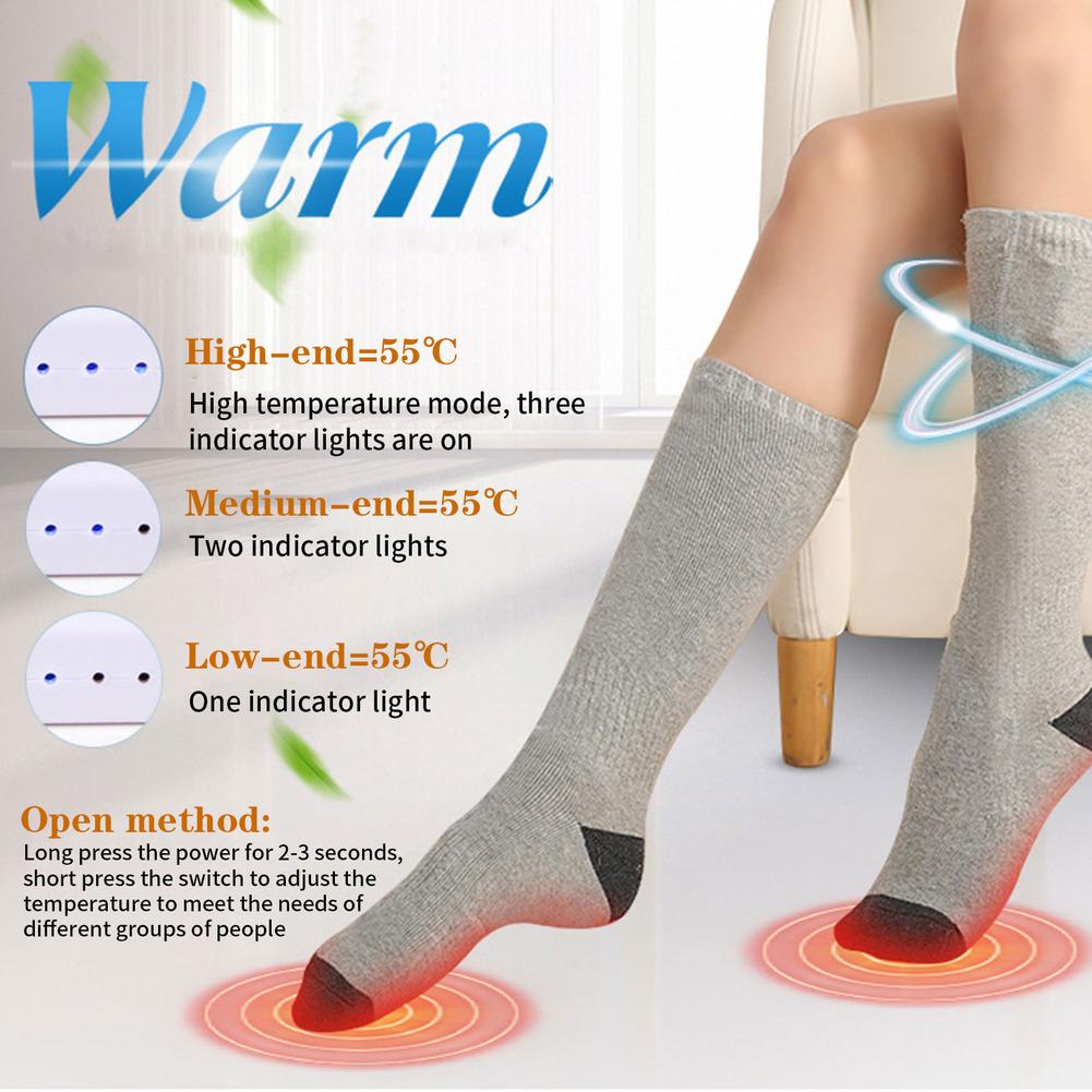 3.7V Unisex Remote Control Electric Heated Socks Boot Feet Warmer