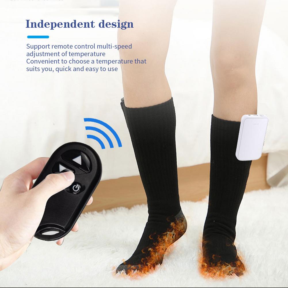 3.7V Unisex Remote Control Electric Heated Socks Boot Feet Warmer