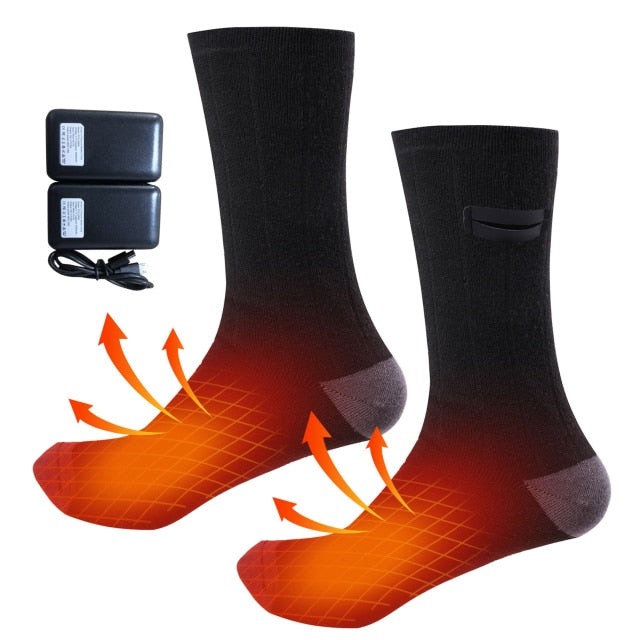 3.7V Unisex Remote Control Electric Heated Socks Boot Feet Warmer