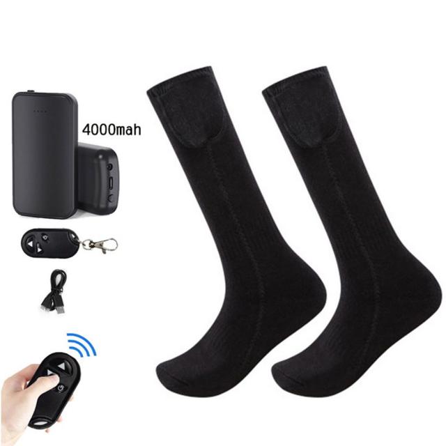 3.7V Unisex Remote Control Electric Heated Socks Boot Feet Warmer