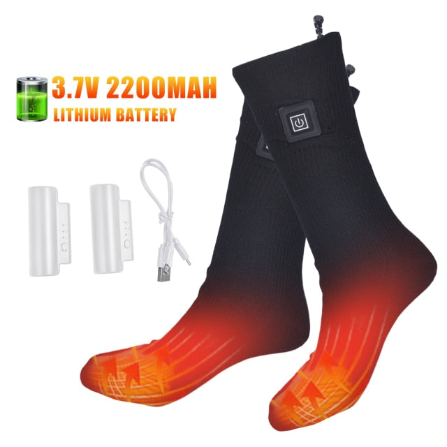 3.7V Unisex Remote Control Electric Heated Socks Boot Feet Warmer