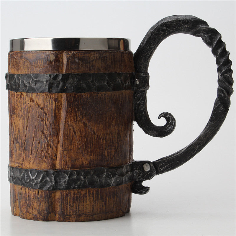 VIKING WOOD STYLE BEER MUG