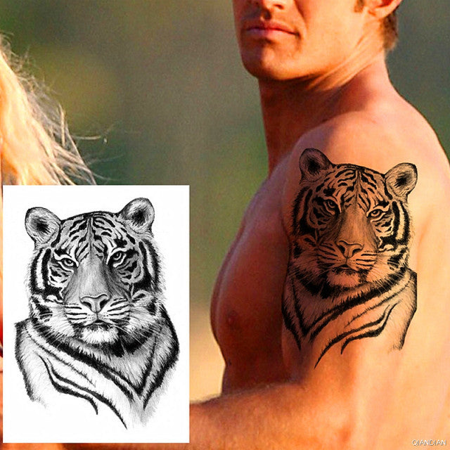 TIGER LION MAN TEMPORARY TATTOOS STICKER WATERPROOF