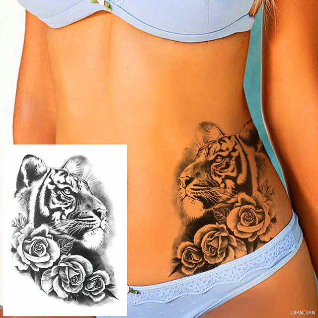 TIGER LION MAN TEMPORARY TATTOOS STICKER WATERPROOF