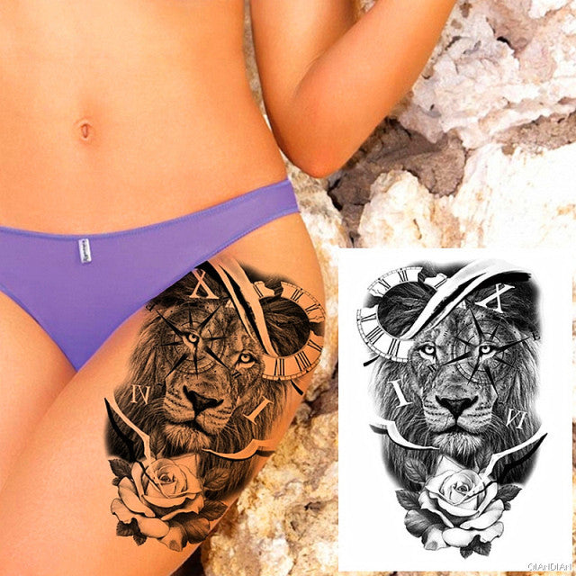 TIGER LION MAN TEMPORARY TATTOOS STICKER WATERPROOF