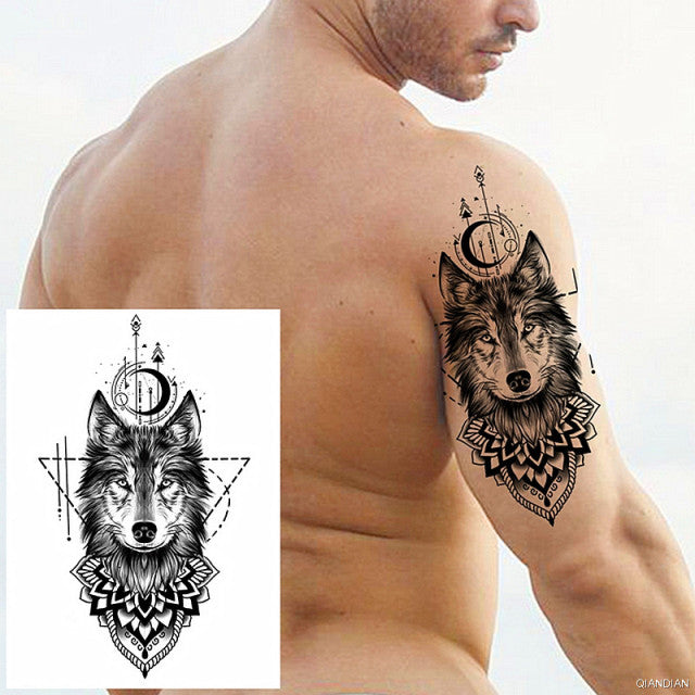 TIGER LION MAN TEMPORARY TATTOOS STICKER WATERPROOF