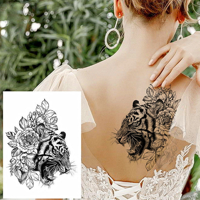 TIGER LION MAN TEMPORARY TATTOOS STICKER WATERPROOF