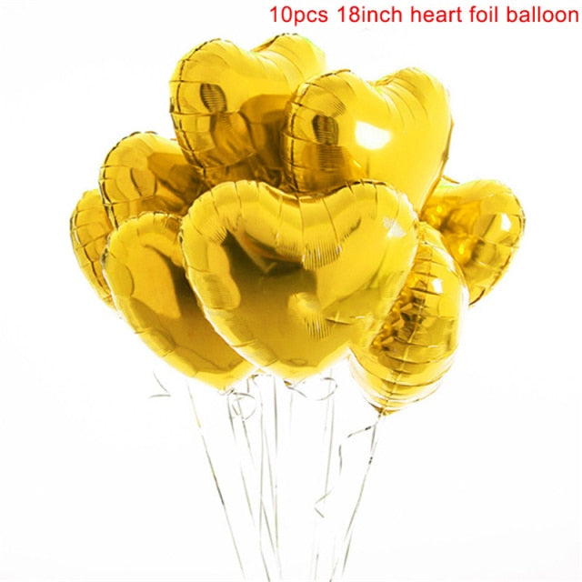 10pcs Heart Foil Balloons