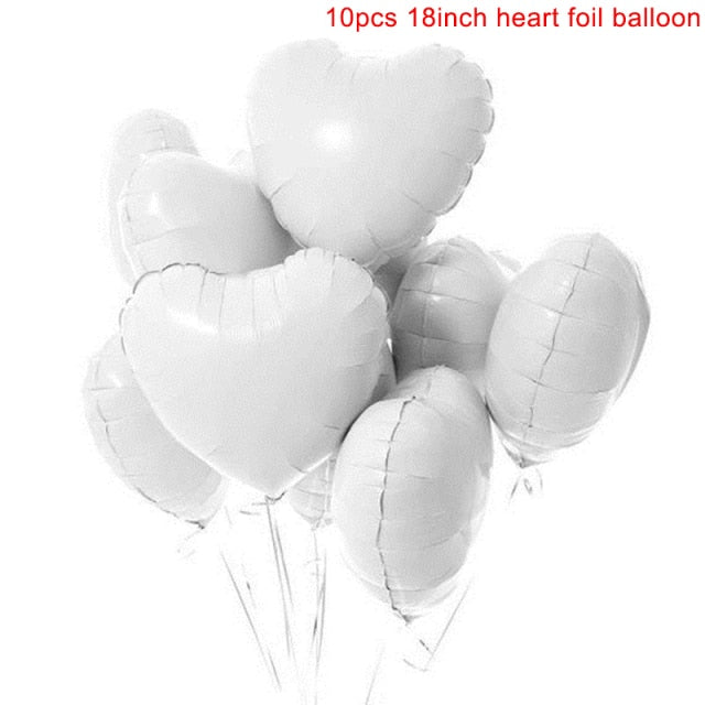 10pcs Heart Foil Balloons