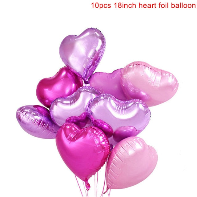 10pcs Heart Foil Balloons