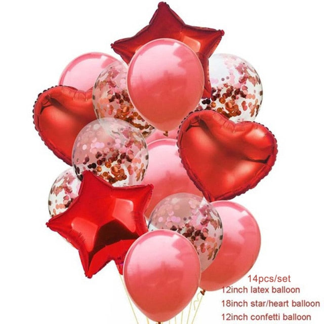 10pcs Heart Foil Balloons