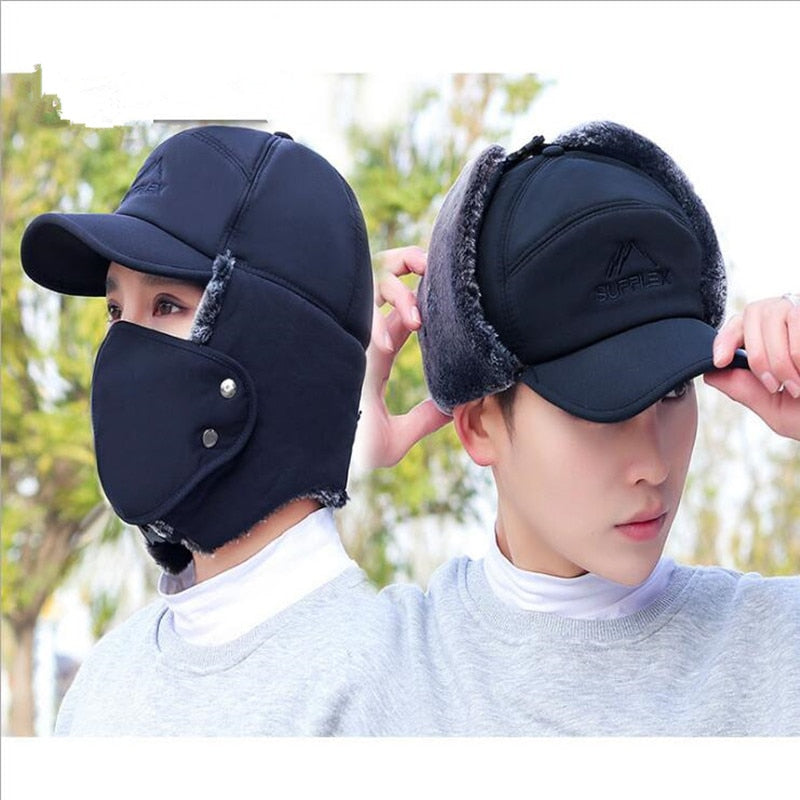 Winter Thermal Bomber Hats Men Women Fashion Ear Protection