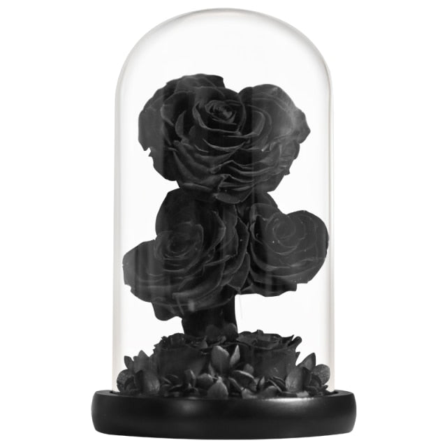 Heart Shaped Preserved Rose Beauty and The Beast Eternal Rose In Glass Dome