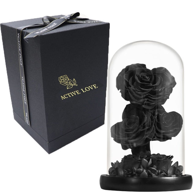 Heart Shaped Preserved Rose Beauty and The Beast Eternal Rose In Glass Dome