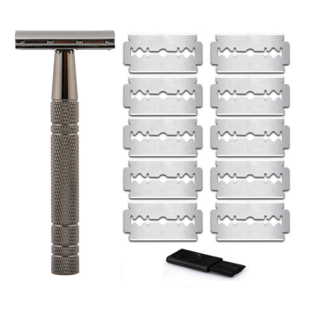 10 Shaving Blades Manual Shaver Razor Classic Double Edge Safety Razor For Mens Shaving