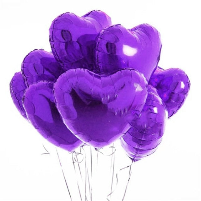 10pcs Heart Foil Balloons