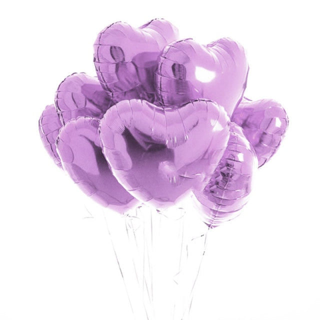 10pcs Heart Foil Balloons