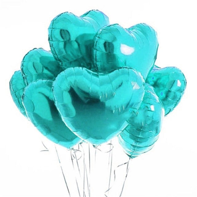 10pcs Heart Foil Balloons