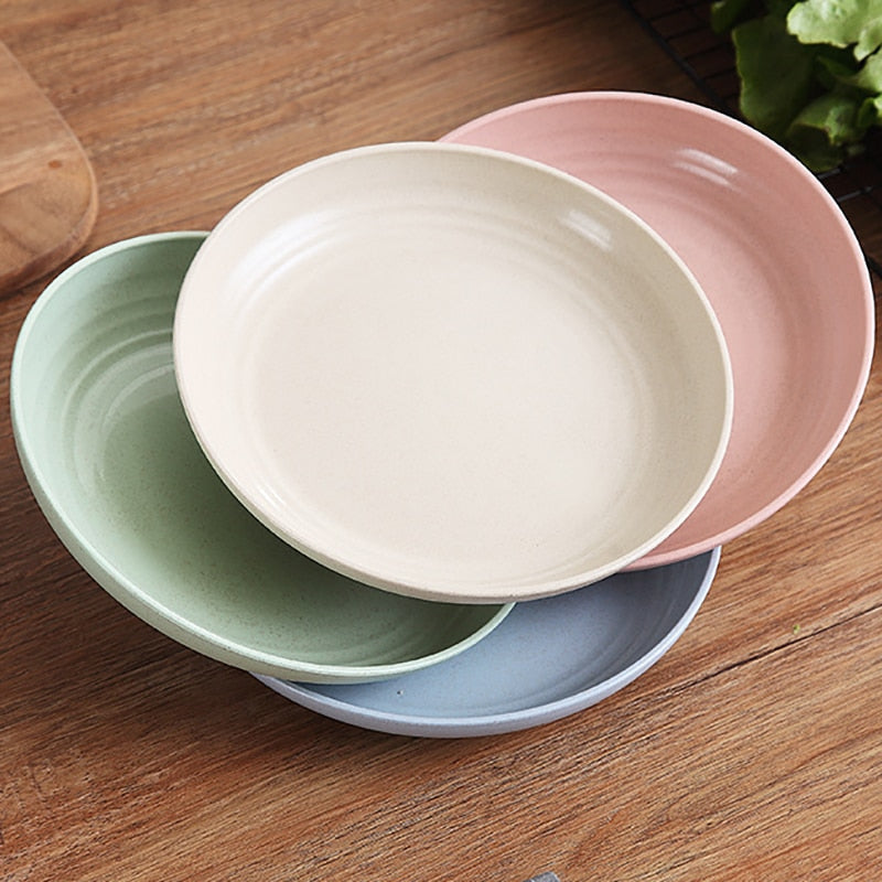 4Pcs Eco-Friendly Biodegradable Unbreakable Dinner Plates Set