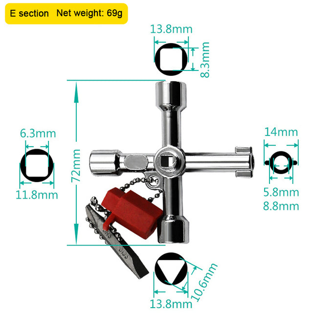 Multi-functional Electric Control Cabinet Key Wrench