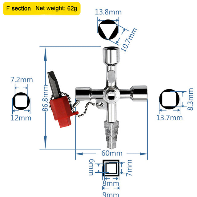 Multi-functional Electric Control Cabinet Key Wrench