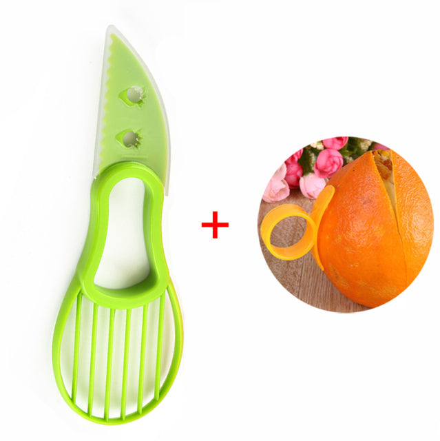 3-in-1 Avocado Slicer Shea Corer Butter Fruit Peeler Cutter Pulp Separator