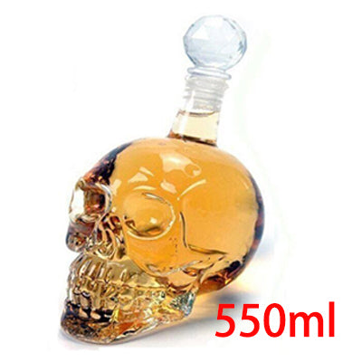 SKULL GLASS HEAD CUP WHISKY WINE CRYSTAL BOTTLE