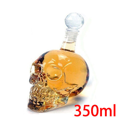 SKULL GLASS HEAD CUP WHISKY WINE CRYSTAL BOTTLE